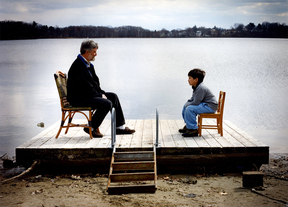 Michael Thompson, Ph.D. and son, Will at home in Arlington, MA